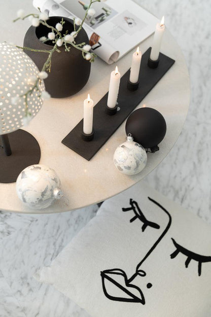 Kussen Melissa Katoen Zwart/Wit - Kussen - J-Line - livinglovely.nl