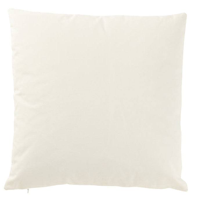 Kussen Motief Vierkanten Polyester Wit - Kussen - J-Line - livinglovely.nl