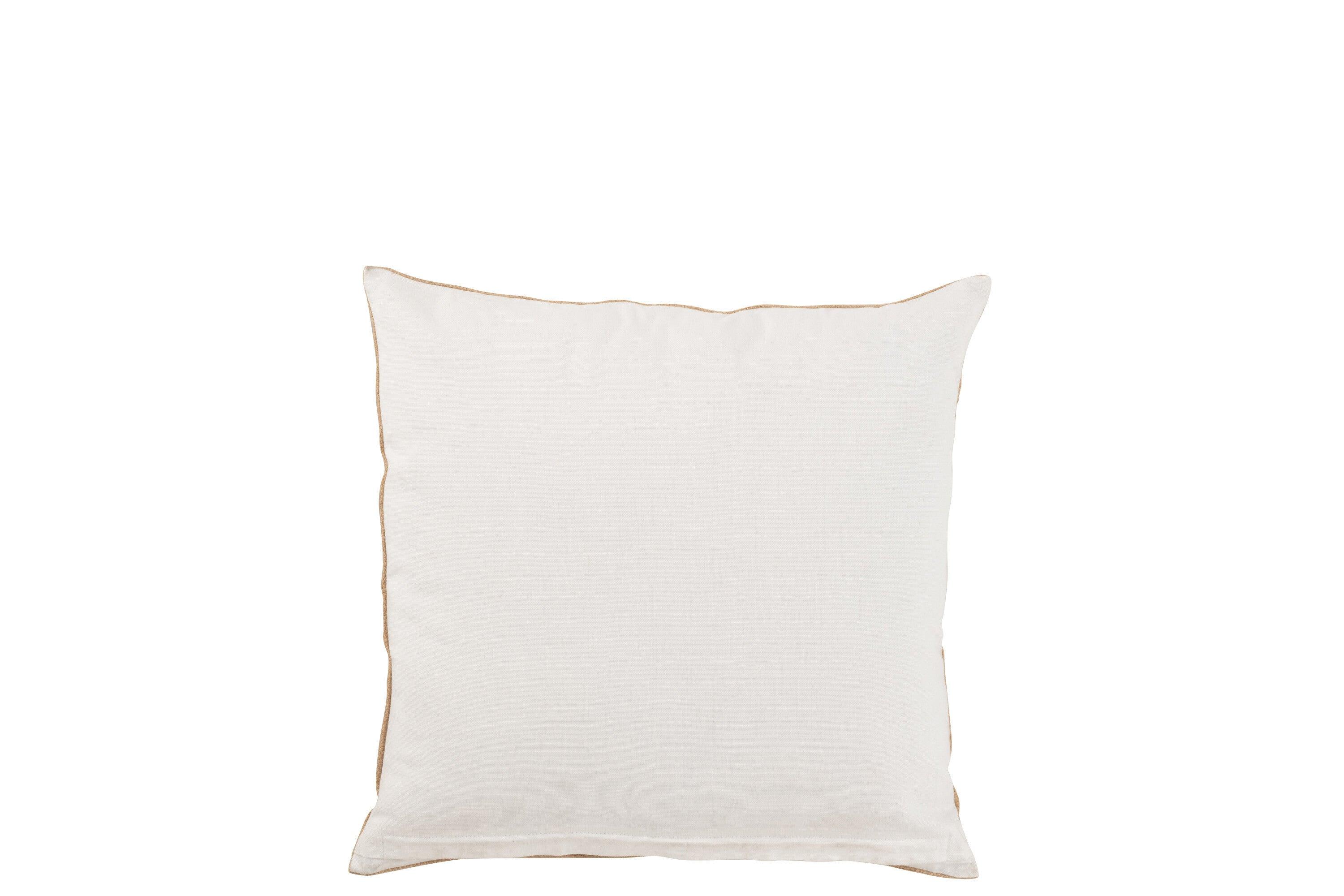 Kussen Olifant Textiel Naturel/Wit Small - Kussen - J-Line - livinglovely.nl