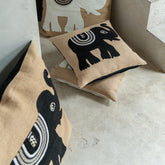 Kussen Olifant Textiel Naturel/Wit Small - Kussen - J-Line - livinglovely.nl