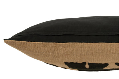 Kussen Olifant Textiel Naturel/Zwart Large - Kussen - J-Line - livinglovely.nl