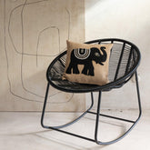 Kussen Olifant Textiel Naturel/Zwart Small - Kussen - J-Line - livinglovely.nl