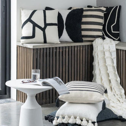 Kussen Semi Cirkel Katoen - Kussen - J-Line - livinglovely.nl