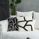 Kussen Streep - wit/zwart - Kussen - J-Line - livinglovely.nl