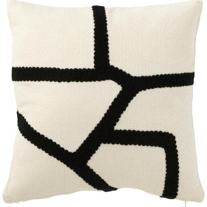 Kussen Streep - wit/zwart - Kussen - J-Line - livinglovely.nl