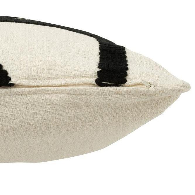Kussen Streep - wit/zwart - Kussen - J-Line - livinglovely.nl