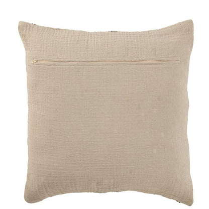 Kussen Strepen Linnen Beige Vierkant - Kussen - J-Line - livinglovely.nl