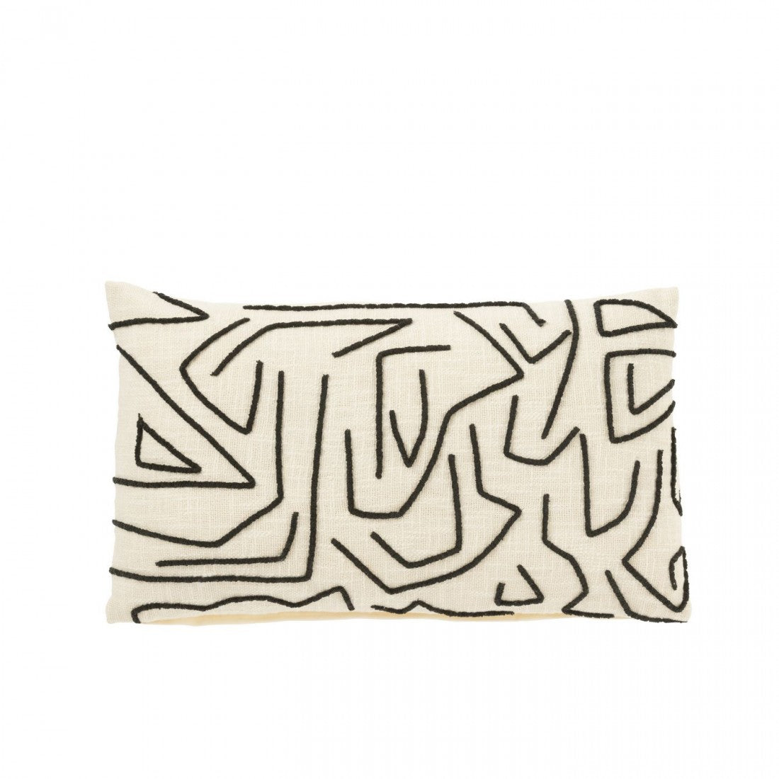 Kussen Strepen/Bogen Katoen Wit/Zwart Small 35x60cm - Kussen - J-Line - livinglovely.nl