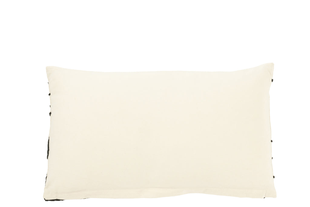 Kussen Strepen/Bogen Katoen Wit/Zwart Small 35x60cm - Kussen - J-Line - livinglovely.nl
