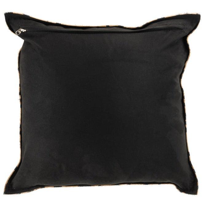 Kussen Zebra Vierkant Leer Zwart / Wit - Kussen - J-Line - livinglovely.nl