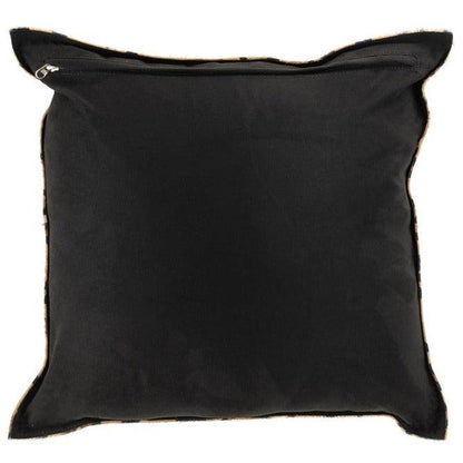 Kussen Zebra Vierkant Leer Zwart / Wit - Kussen - J-Line - livinglovely.nl