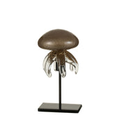 Kwal Op Voet Glas Bruin Small - Ornament - J-Line - livinglovely.nl