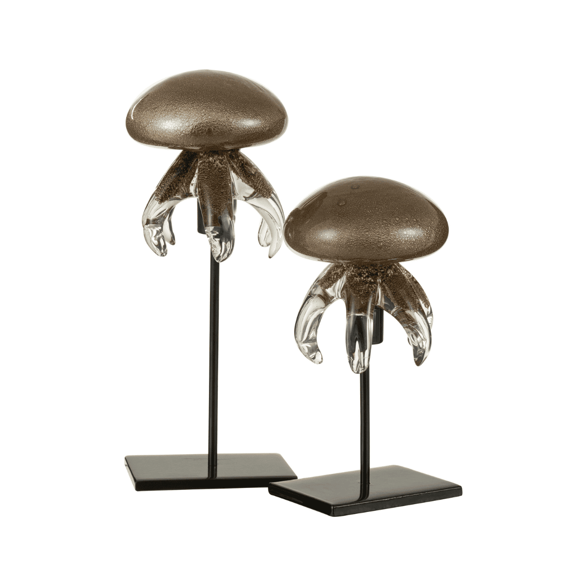 Kwal Op Voet Glas Bruin Small - Ornament - J-Line - livinglovely.nl