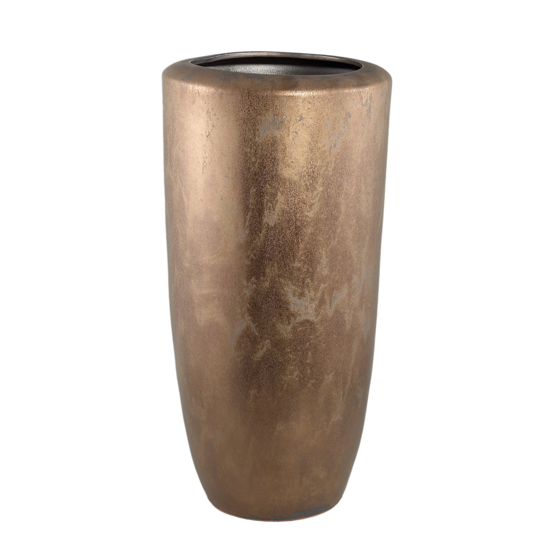 Kyleigh Bronze Round Ceramic Pot Smooth High XL - - PTMD - livinglovely.nl