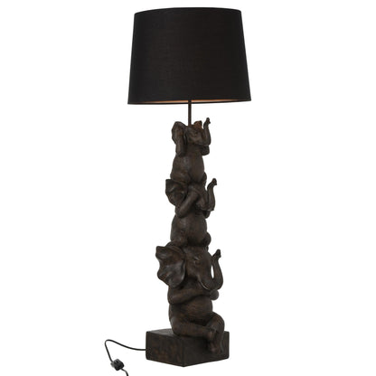 Lamp 3 Olifanten Pol Bruin - Tafellamp - J-Line - livinglovely.nl