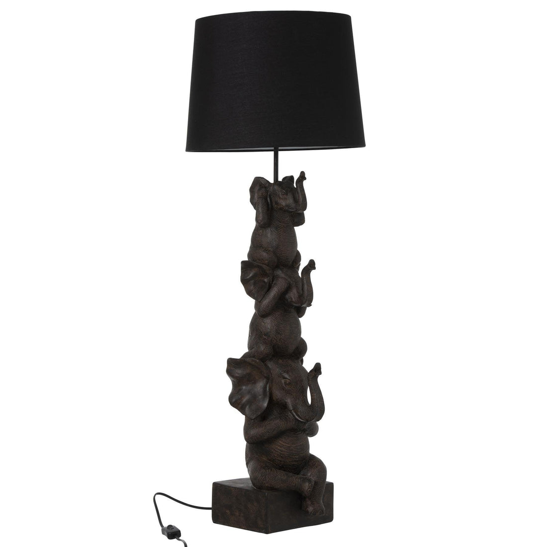 Lamp 3 Olifanten Pol Bruin - Tafellamp - J-Line - livinglovely.nl