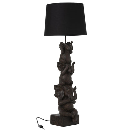 Lamp 3 Olifanten Pol Bruin - Tafellamp - J-Line - livinglovely.nl