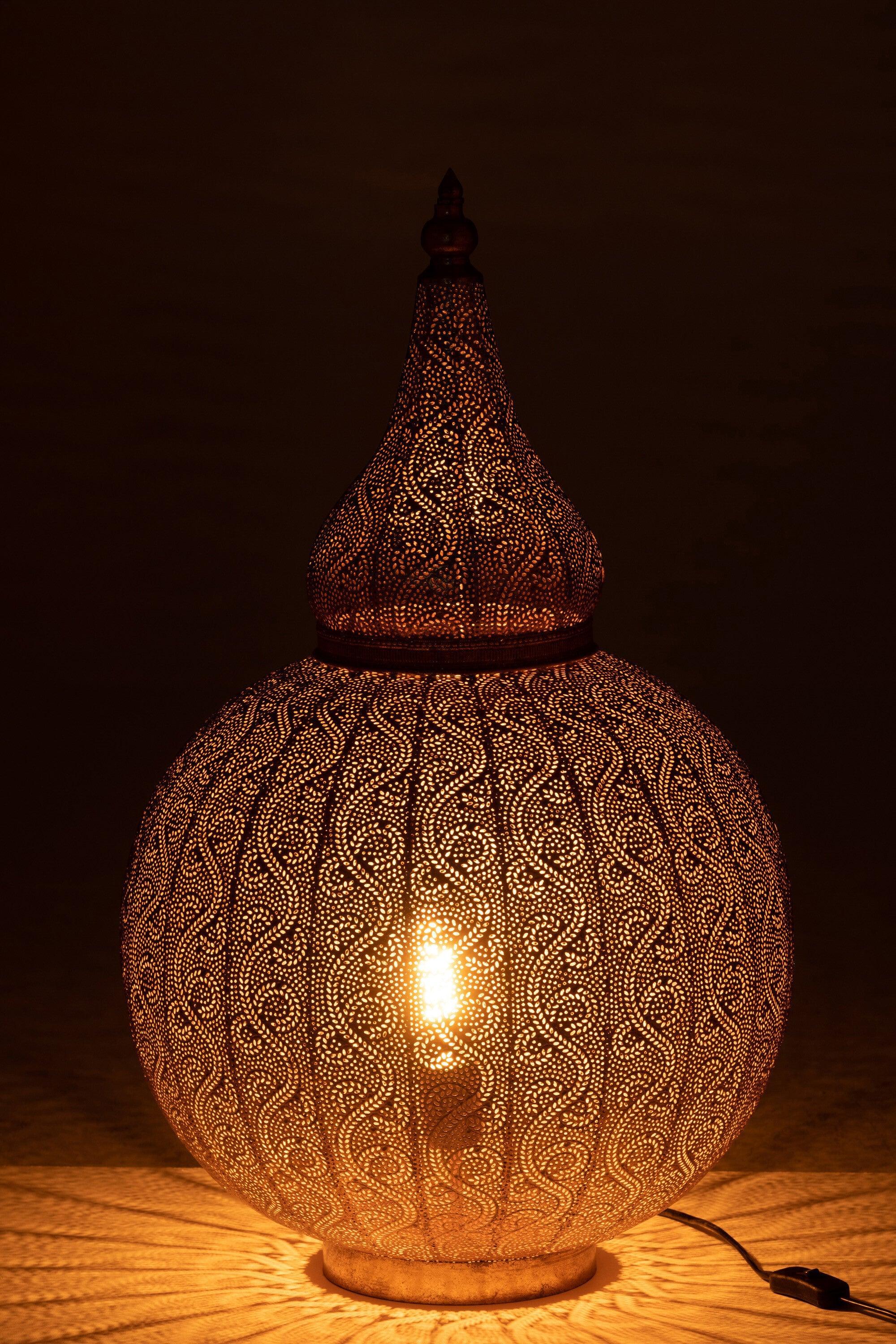 Lamp Aladin Metaal Goud Large - Tafellamp - J-Line - livinglovely.nl