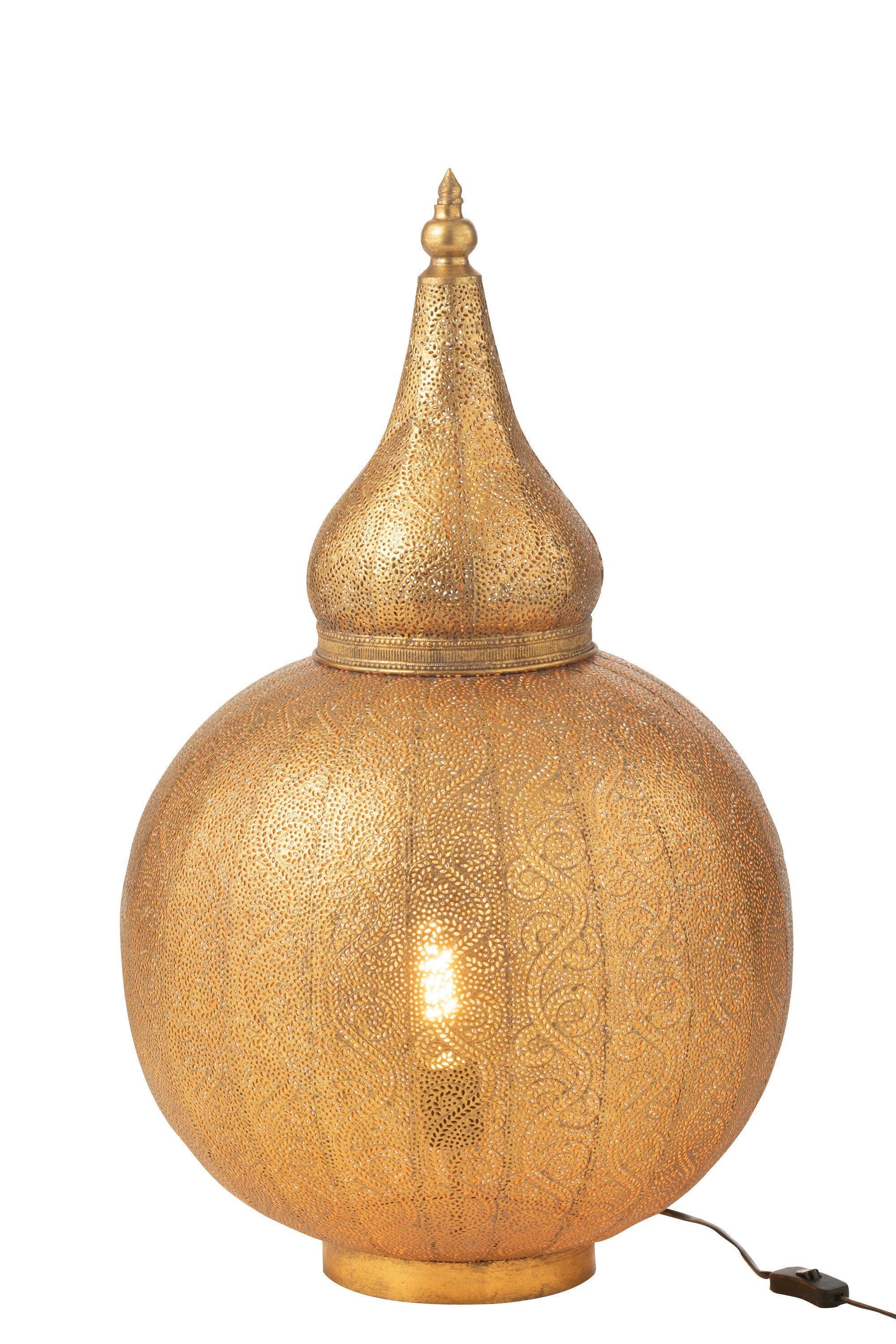 Lamp Aladin Metaal Goud Large - Tafellamp - J-Line - livinglovely.nl