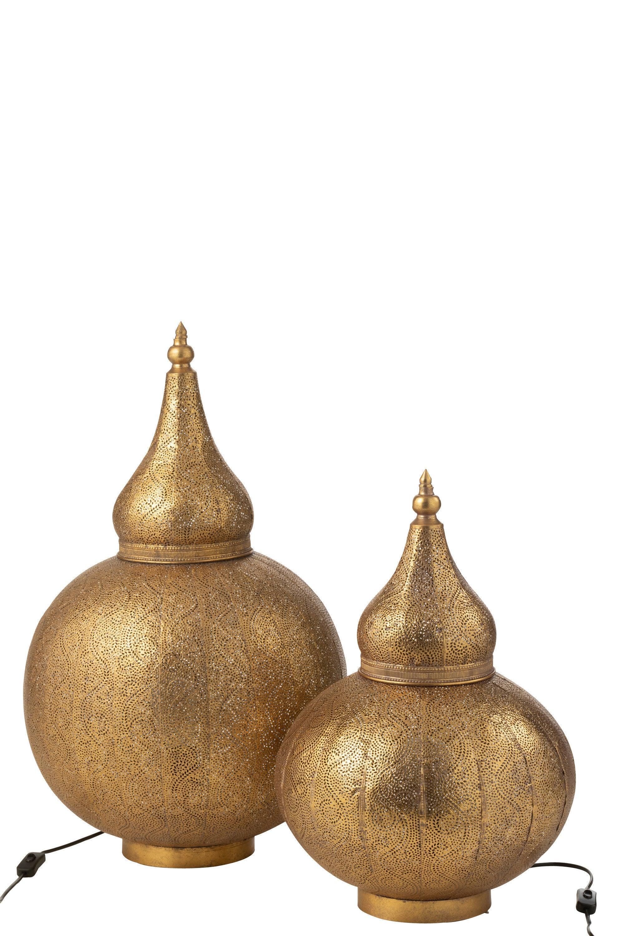 Lamp Aladin Metaal Goud Large - Tafellamp - J-Line - livinglovely.nl