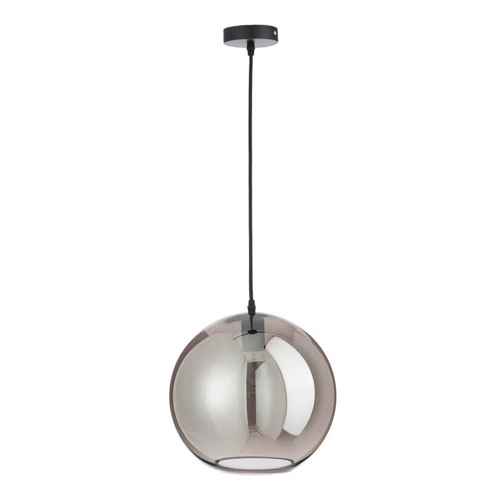 Lamp Bol Glas Spiegel Zilver Large - Hanglamp - J-Line - livinglovely.nl