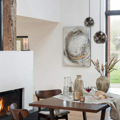 Lamp Bol Glas Spiegel Zilver Large - Hanglamp - J-Line - livinglovely.nl