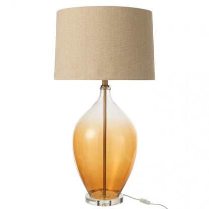 Lamp Glas Amber - Tafellamp - J-Line - livinglovely.nl