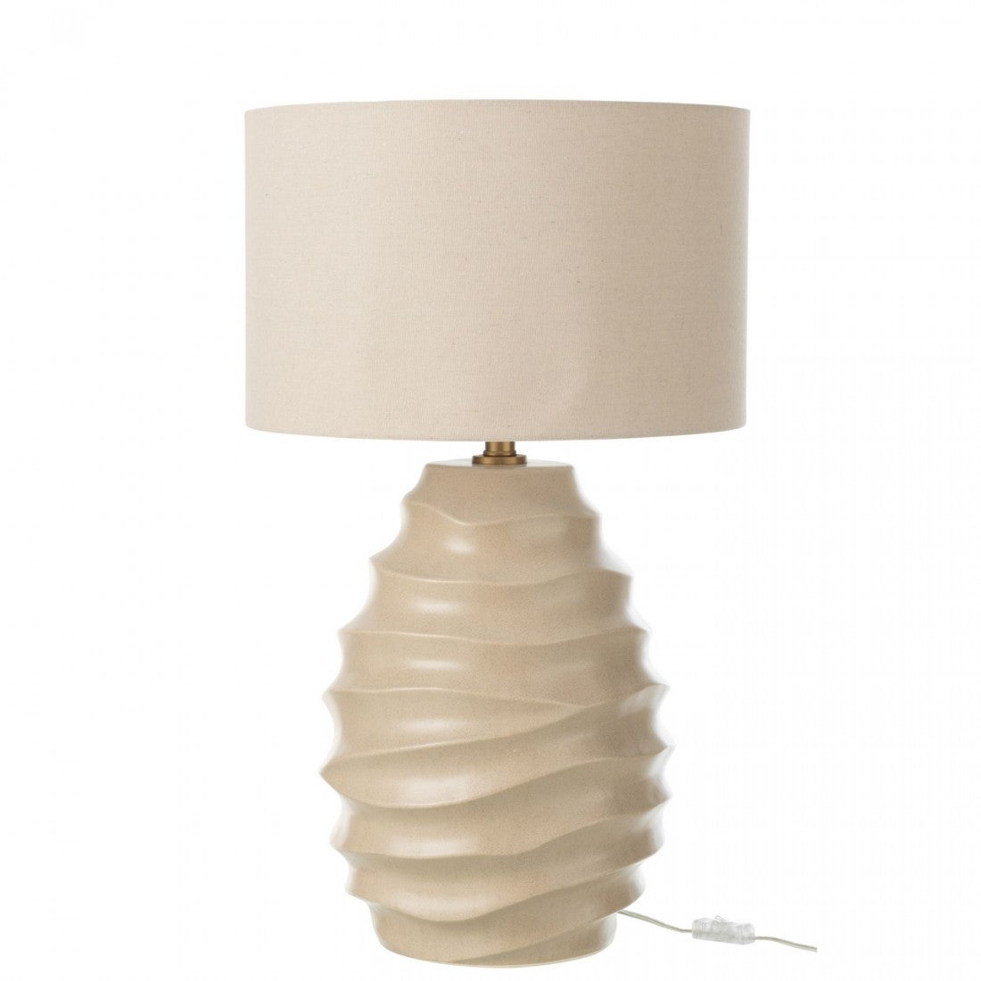 Lamp Golf Keramiek Beige - Tafellamp - J-Line - livinglovely.nl