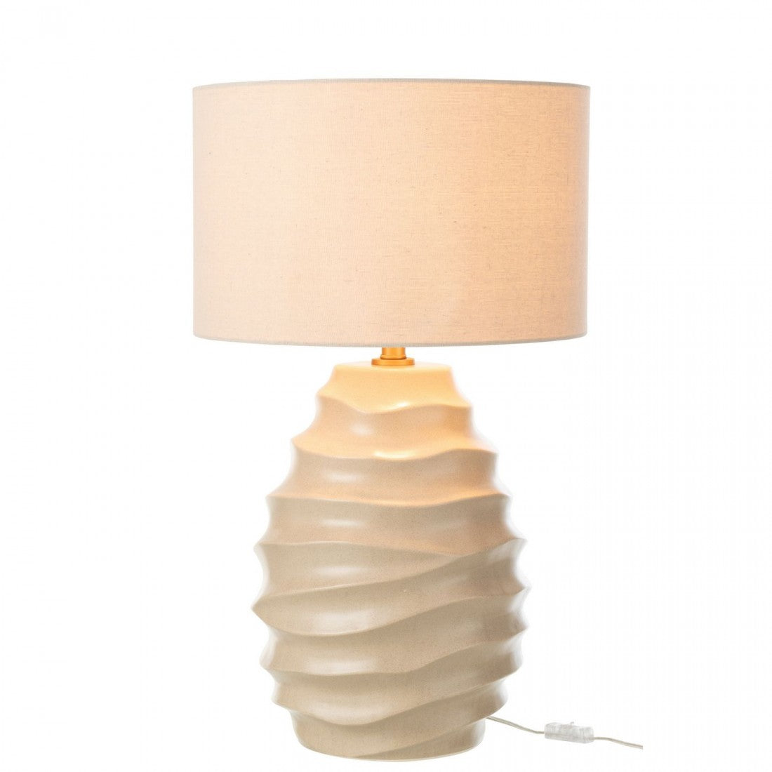 Lamp Golf Keramiek Beige - Tafellamp - J-Line - livinglovely.nl