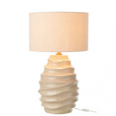 Lamp Golf Keramiek Beige - Tafellamp - J-Line - livinglovely.nl