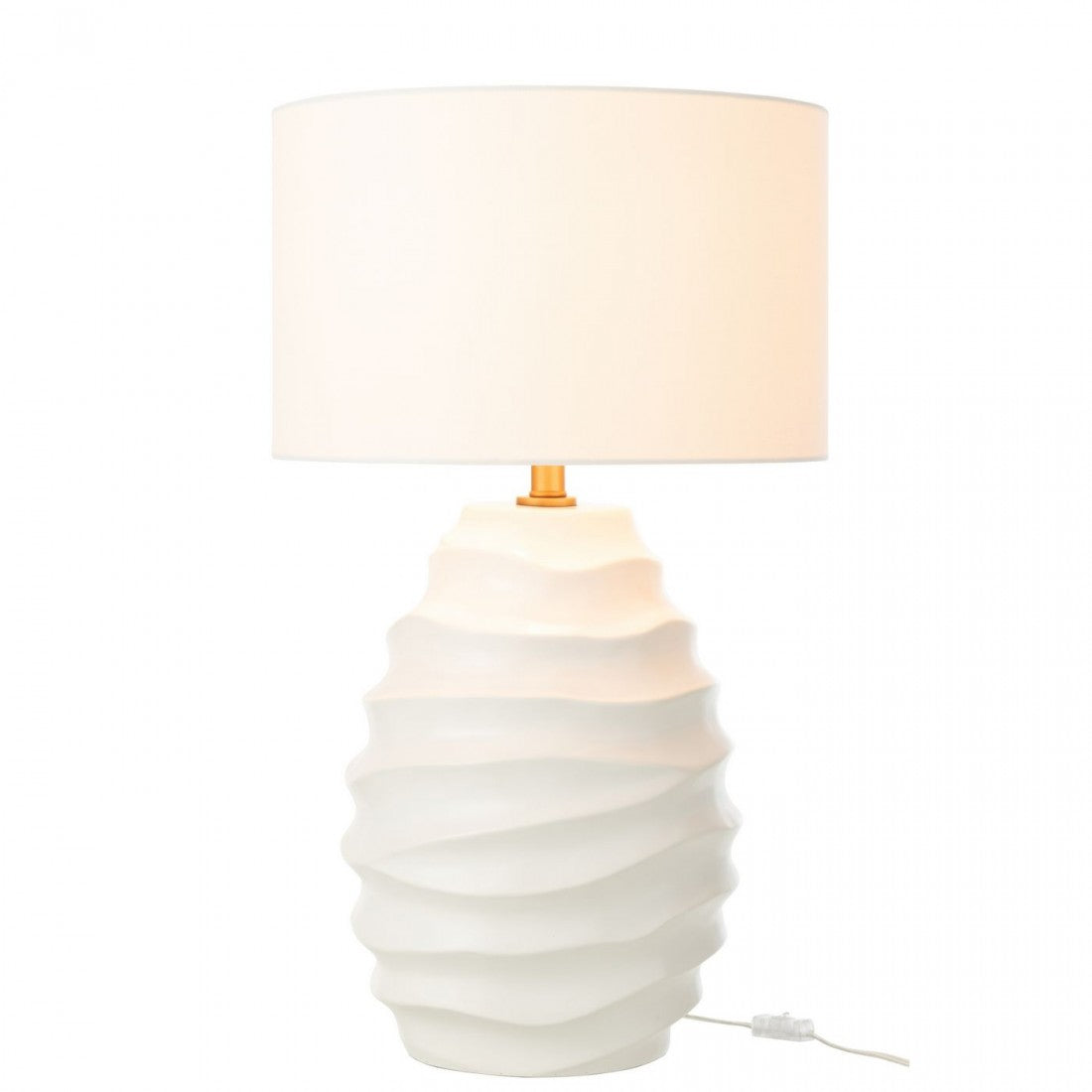 Lamp Golf Keramiek Wit - Tafellamp - J-Line - livinglovely.nl