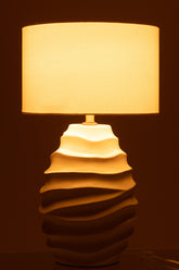 Lamp Golf Keramiek Wit - Tafellamp - J-Line - livinglovely.nl