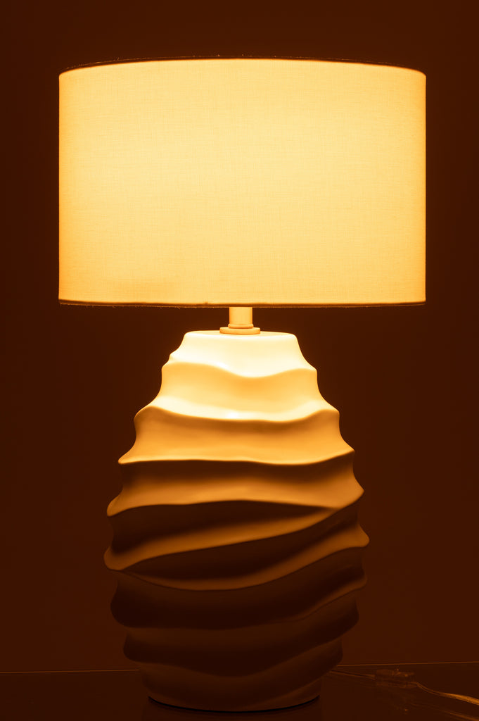 Lamp Golf Keramiek Wit - Tafellamp - J-Line - livinglovely.nl