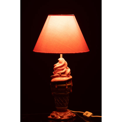 Lamp Ijsje Polyresin Roze/Beige J-Line