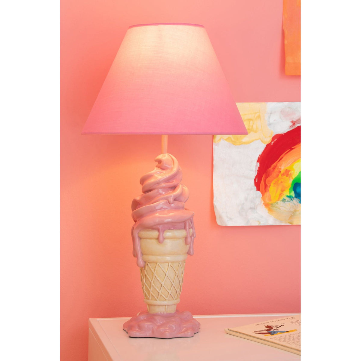 Lamp Ijsje Polyresin Roze/Beige J-Line