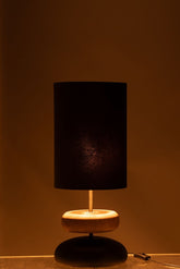 Lamp Jade Ijzer/Dennenhout Zwart/Naturel - Tafellamp - J-Line - livinglovely.nl