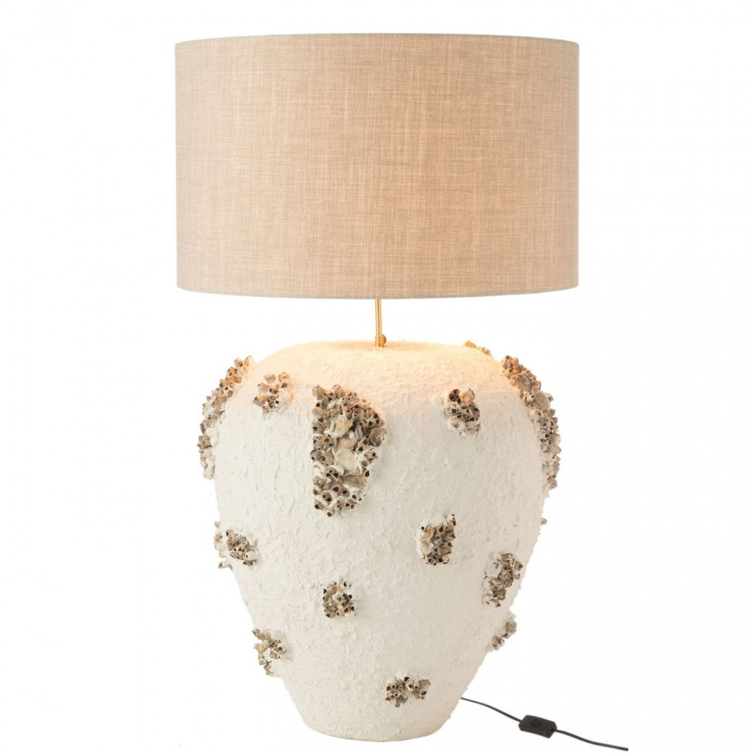 Lamp + Kap Jilly Terracotta Wit/Bruin - Tafellamp - J-Line - livinglovely.nl