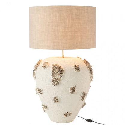 Lamp + Kap Jilly Terracotta Wit/Bruin - Tafellamp - J-Line - livinglovely.nl