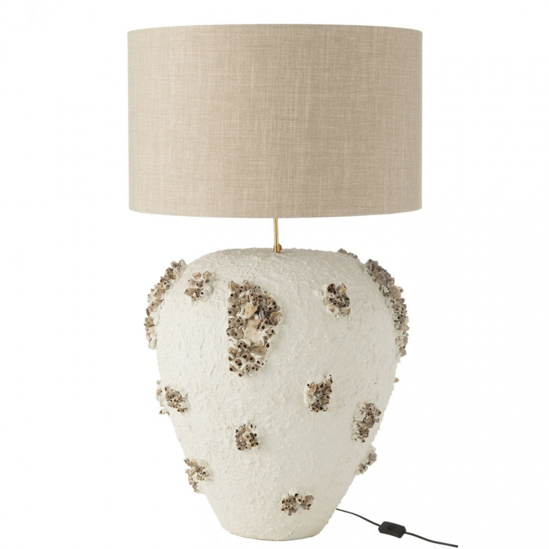 Lamp + Kap Jilly Terracotta Wit/Bruin - Tafellamp - J-Line - livinglovely.nl