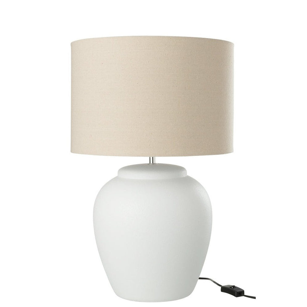 Lamp Meli + Kap Keramiek Linnen Wit Large J-Line