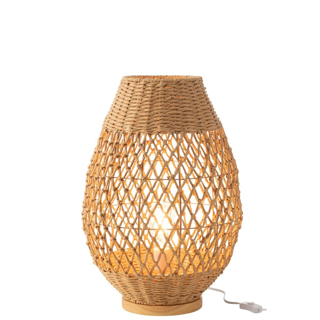 Lamp Metaal Getwist Donker Naturel Large - Tafellamp - J-Line - livinglovely.nl