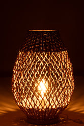 Lamp Metaal Getwist Donker Naturel Large - Tafellamp - J-Line - livinglovely.nl