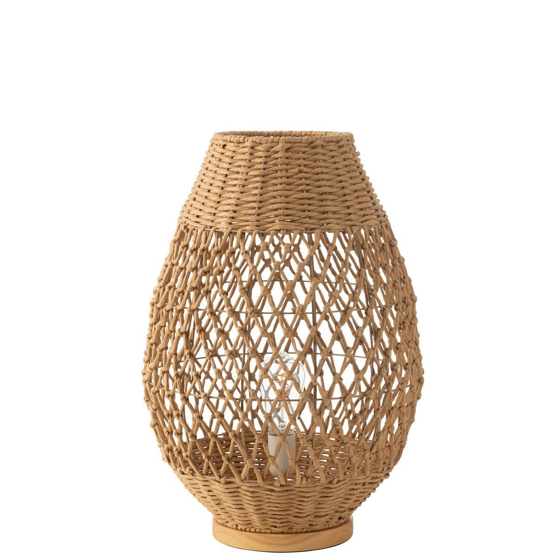 Lamp Metaal Getwist Donker Naturel Large - Tafellamp - J-Line - livinglovely.nl
