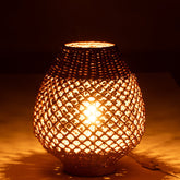 Lamp Metaal Getwist Donker Naturel Small - Tafellamp - J-Line - livinglovely.nl