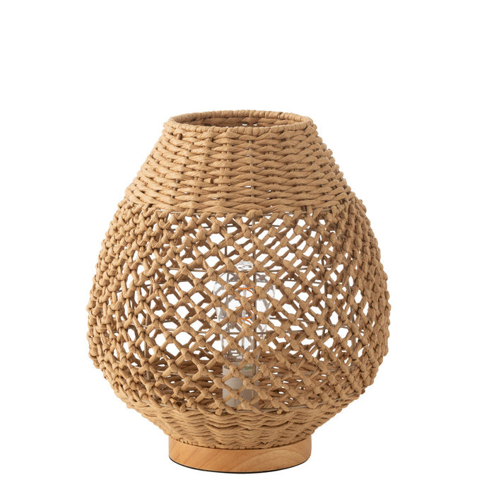 Lamp Metaal Getwist Donker Naturel Small - Tafellamp - J-Line - livinglovely.nl