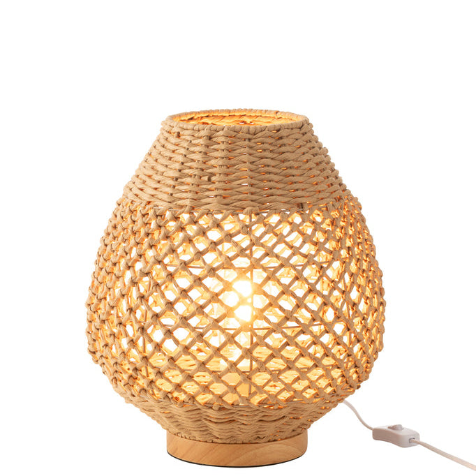 Lamp Metaal Getwist Donker Naturel Small - Tafellamp - J-Line - livinglovely.nl