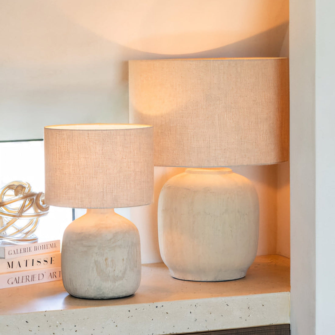 Lamp Mia Terracotta Large J-Line - Tafellamp - J-Line - livinglovely.nl