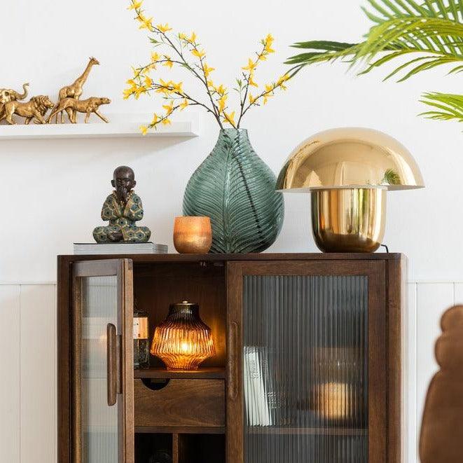 Lamp Paddenstoel Ijzer Goud Small - Tafellamp - J-Line - livinglovely.nl