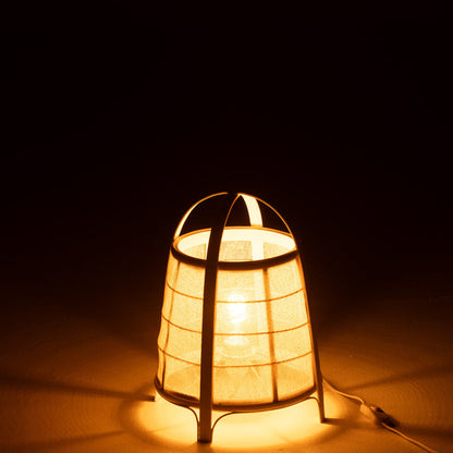 Lamp Rya Katoen/Bamboe Wit Small - Tafellamp - J-Line - livinglovely.nl