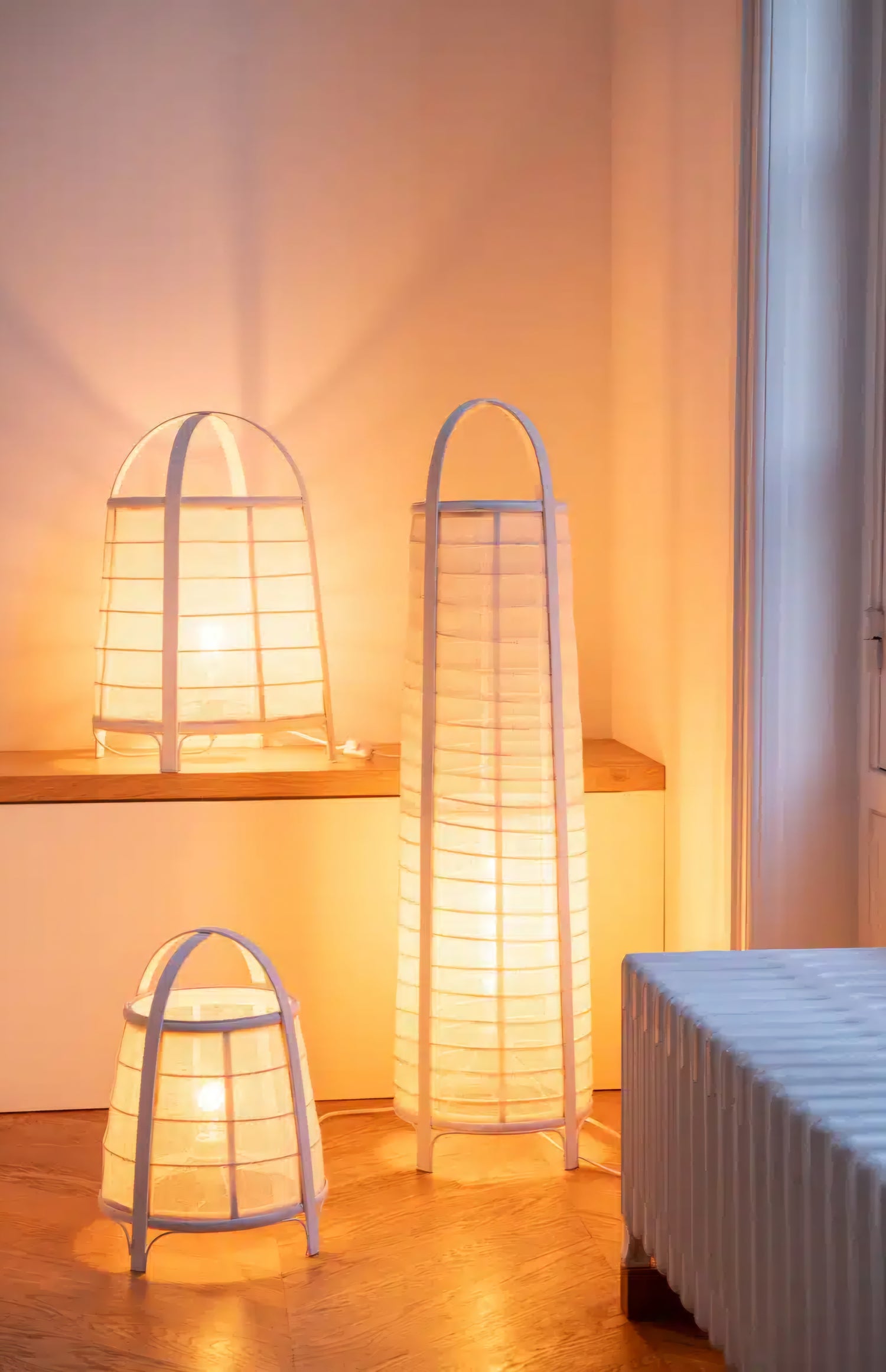 Lamp Rya Katoen/Bamboe Wit Small - Tafellamp - J-Line - livinglovely.nl